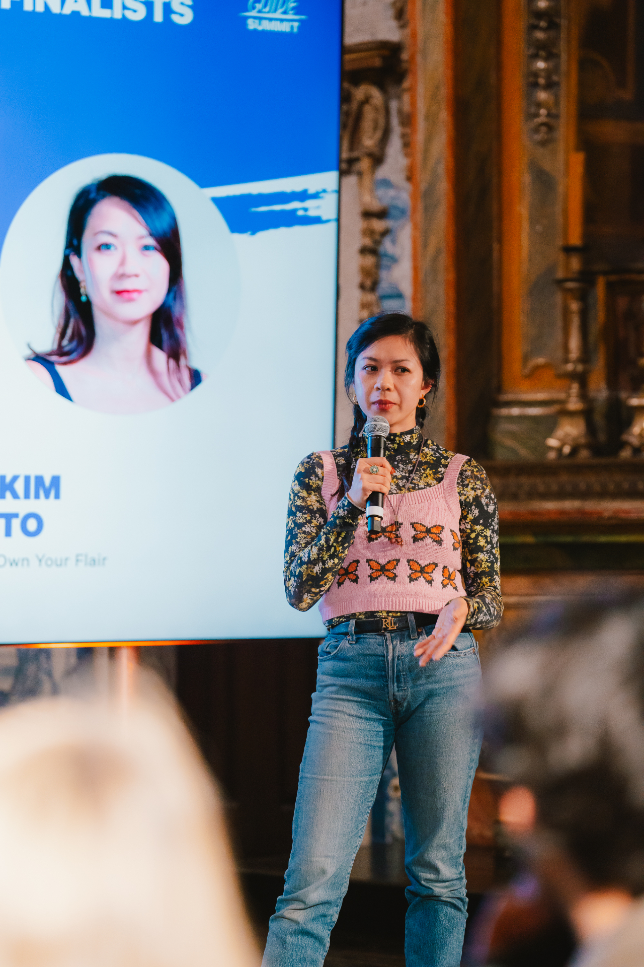 Kim To pitching Flairya at Startup Guide in Lisbon in 2026